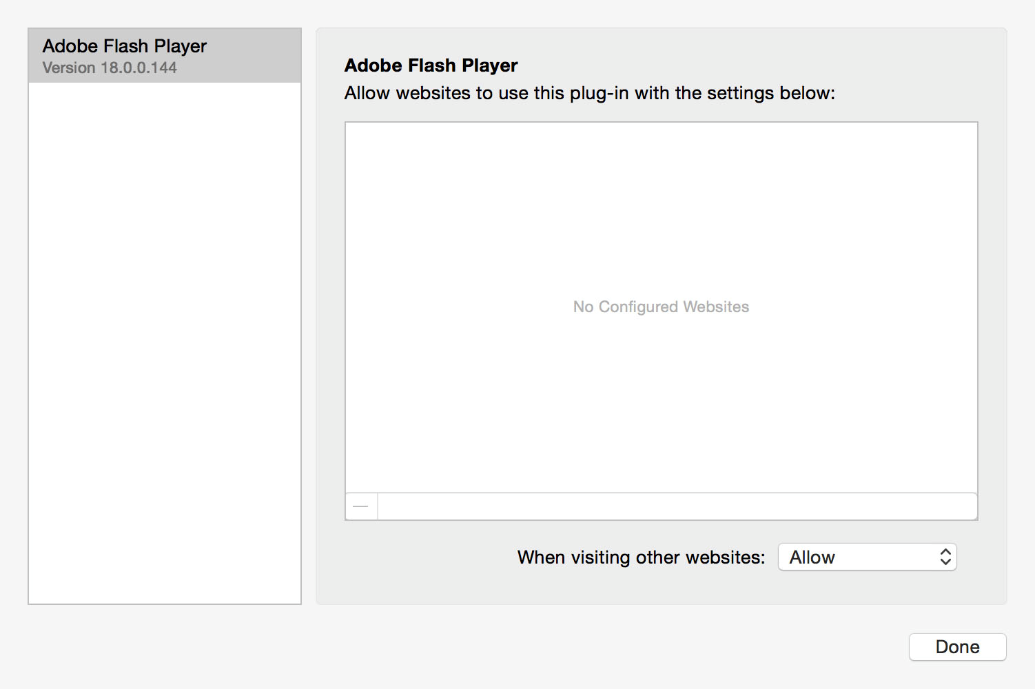 flash player settings mac osx